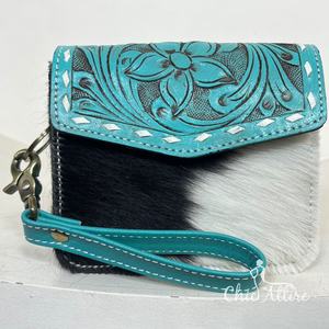 กระเป๋าใส่เหรียญหนังแท้ลายดอกไม้ปี 2025 แบบสั่งทำพิเศษพร้อมสายคล้องมือ หนังวัวแท้ขนด้านใน กระเป๋าเงินใบเล็ก - Product Image 1