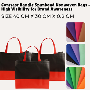 Sacs non tissés Spunbond à poignée contrastée haute visibilité pour la notoriété de la marque - Product Image 1