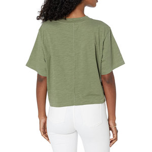 Camiseta corta de color sólido con diseño de tu propio logotipo para mujer, Camiseta corta de alta calidad con diseño superior para mujer - Product Image 2