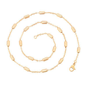 Cadena de Cobre de Alta Calidad con Cuentas de 3*5mm, Cadena de Bolas Doradas para Suéter, Joyería DIY para Collar - Product Image 1