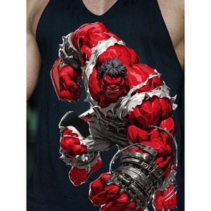 Débardeur de gymnastique imprimé de haute qualité pour hommes Débardeur respirant de vêtements de yoga et de fitness - Product Image 2