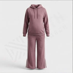 Conjunto Deportivo de 2 Piezas con Capucha para Mujer, Estilo Vintage, 100% Algodón, Ropa Deportiva Cálida para Invierno, Gimnasio y Fitness - Product Image 1