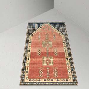 Tapis de prière imprimé au design vintage - Décoration de maison musulmane, tapis doux non tissé - Product Image 2