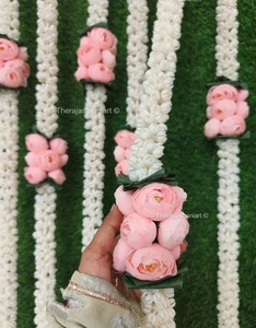 Guirlande de Ranunculus Mogra, Décoration d'intérieur, Guirlande décorative, Décoration de mariage, Guirlande de boutons de jasmin, Décoration murale - Product Image 2