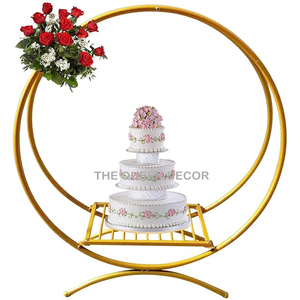 ขาตั้งอลูมิเนียมตกแต่งงานแต่งงานแบบโบราณทำจากโลหะสแตนเลสรูปทรงไม่ซ้ำใครทำจากโลหะทองสไตล์หรูหราใหม่ - Product Image 4