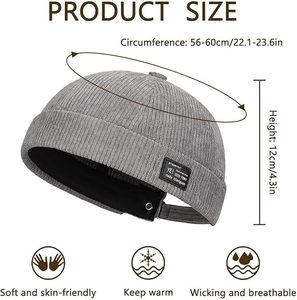 Nouvel Arrivage – Casquette Docker Y2K en Velours Côtelé 6 Panneaux Personnalisée de Haute Qualité pour Hommes et Femmes, avec Étiquette Tissée, Logo Patch et Boucle Métallique Sans Visière - Product Image 3