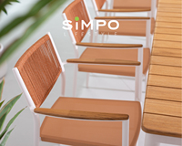 SIMPOLIFESTYLE Mobilier d'extérieur moderne de luxe Table et tabouret de balcon en aluminium TIMMI avec corde en tissu pour hôpitaux et hôtels