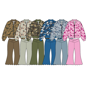 Pre-orden: Conjunto <span class=keywords><strong>de</strong></span> ropa para bebé niña con top <span class=keywords><strong>de</strong></span> manga larga con cremallera y pantalones acampanados elásticos <span class=keywords><strong>de</strong></span> color liso, estilo camuflaje <span class=keywords><strong>de</strong></span> temporada <span class=keywords><strong>de</strong></span> caza - Product Image 1