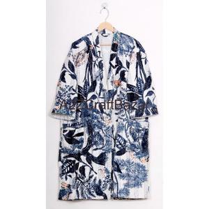 Veste kimono Kantha de luxe élégante, matelassée, imprimée à la main, 100% coton, élégante, pour l'hiver, vêtements de fête, respirante, douce pour femmes - Product Image 1