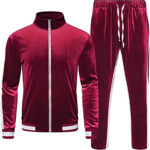 Conjunto de chándal de terciopelo de alta calidad premium, chaqueta y pantalones con cremallera completa de patrón sólido, transpirable para ropa informal de invierno - Product Image 3