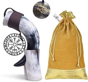 Cuerno Vikingo para Beber con Diseño Tallado, Ecológico, de Forma Natural, Hecho a Mano por HANNAN HANDICRAFT - Product Image 3
