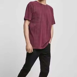 Venta al por mayor diseño espacios en blanco algodón Jogging Loose Fit 100% algodón camiseta de gran tamaño manga corta lavado ácido hombres camisetas - Product Image 2