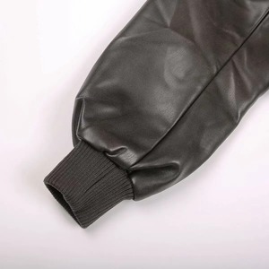 BSK & TRAF Hot Girl col montant en détresse Faux cuir Bomber veste 2025 femmes mode banlieue veste en cuir - Product Image 3