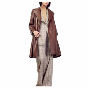 เสื้อเทรนช์โค้ทผู้หญิงสำหรับฤดูหนาวเสื้อแจ็คเก็ตหนังขนแกะเสื้อโอเวอร์โค้ทสไตล์มีซิปปิด - Product Image 2