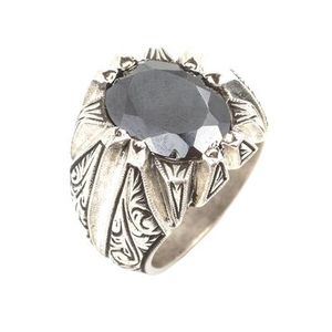 Men's 925 Sterling <b>Silver</b> <b>Ring</b> Oval Onyx Stone Bezel <b>Set</b> Fashionable Rose & Gold Plated Stylish Trendy Design Gift - Product Image 1