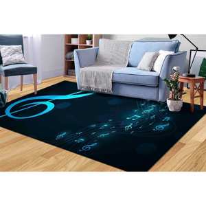 Alfombra Musical con Diseño de Clave de Sol: Alfombra Antideslizante Impresa en 3D, Alfombra de Chenilla - Product Image 4