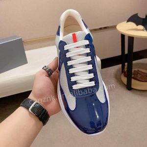 Zapatillas de deporte de cuero genuino de lujo para hombre, zapatillas de entrenamiento al aire libre de color sólido, zapatos informales de diseñador originales para caminar - Product Image 5