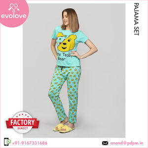 Meilleures ventes, ensemble pyjama deux pièces personnalisé OEM 100% coton pour femmes, robe de nuit très demandée pour se prélasser à la maison - Product Image 2