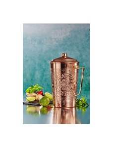Jarra de cobre pulido con forma artesanal y agarre suave, elaborada para una hidratación práctica y métodos de curación naturales - Product Image 1