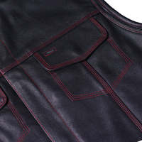 Mens SOA Club Motorcycle Rider Vest Quilted Pattern YKK Original Zippers Best for Patches Top Quality Cow Hide Thick Leather