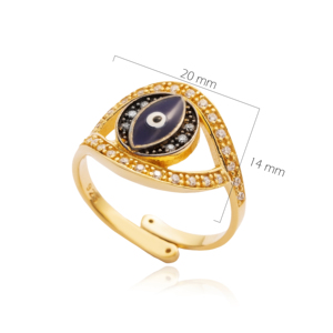 Eye Design Turkish for Girl Handmade <b>Ring</b> Wholesale Handcrafted <b>Adjustable</b> 925 Sterling Silver Jewelry - Product Image 3