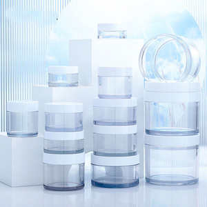 Vente chaude : Pot en plastique pour animaux de compagnie à paroi épaisse, avec couvercle, brosse et estampage à chaud, couvercles noirs, pots en plastique ambrés - Product Image 2