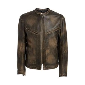 Chaqueta Bomber de cuero genuino de alta calidad, ropa de calle de última moda para hombres, elegante motocicleta, carta, impermeable, a prueba de viento - Product Image 1