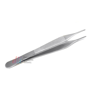 Adson pinset Forceps tisu Manual 12cm, ujung bergerigi baja tahan karat, instrumen bedah medis presisi untuk tisu - Product Image 1