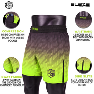 Pantalones cortos de agarre MMA de alta calidad, pantalones cortos de lucha BJJ con sublimación personalizada, cintura elástica, característica de estiramiento de media Size-6XL High Street - Product Image 6