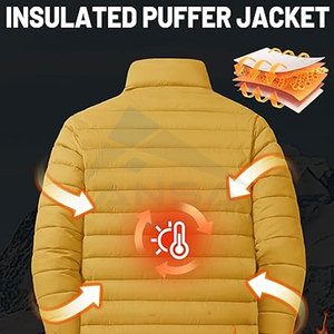Chaqueta acolchada para hombre OEM de primera calidad, abrigo de invierno empacable ligero, aislamiento cálido, tela resistente al agua, marca personalizada - Product Image 3
