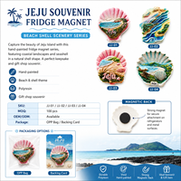 Imanes de Resina 3D Personalizados de la Playa de Jeju, Imán de Refrigerador con Paisaje de Conchas Marinas para Viajes, Venta Minorista y Comercio de Recuerdos
