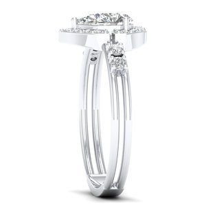 REYES clásico 925 plata esterlina compromiso solitario anillo brillante pera corte 0.88Ct moissanita boda joyería fina para ella - Product Image 3