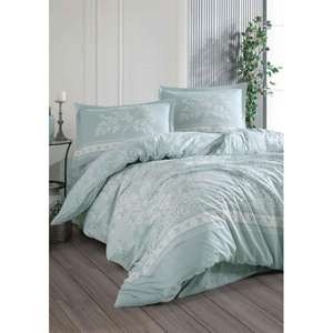 Juego de funda nórdica doble Ranforce clásico Devlin V1 Mint Diseño elegante y ropa de cama cómoda - Product Image 1