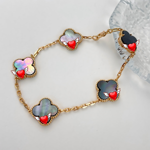 กำไล<span class=keywords><strong>ข้อ</strong></span><span class=keywords><strong>มือ</strong></span>เงินแท้ 925 ชุบทอง 18K รูปใบโคลเวอร์สี่แฉก ลายดอกไม้ห้าดอก สามารถขอแคตตาล็อก <span class=keywords><strong>Van</strong></span> <span class=keywords><strong>Cleef</strong></span> จากผู้ขายได้ - Product Image 3