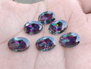 อัญมณีทรงรีเหลี่ยมเพชรพลอยควอตซ์แบบลึกลับอัญมณีสีม่วงธรรมชาติแบบหลวมการสอบเทียบทำเครื่องประดับ - Product Image 3