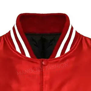 Veste de baseball de qualité supérieure pour hommes, blouson élégant, confortable et durable en satin, col montant, rue principale personnalisable - Product Image 3