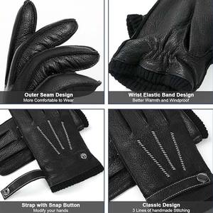 Gants de conduite en cuir pour hommes, durables, confortables, décontractés, compatibles avec les écrans tactiles, imperméables, de protection pour moto, pour la conduite quotidienne et le vélo - Product Image 2