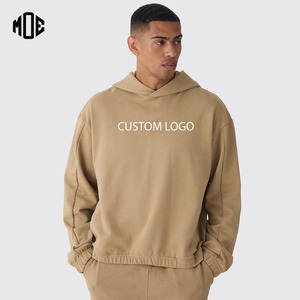 Nouveau Logo personnalisé épaule tombante 2025 épais culture surdimensionné sweats à capuche hommes respirant coton hiver thermique élastique bas sweat à capuche - Product Image 1