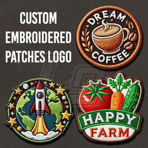 แผ่นรีดติดเสื้อโลโก้ของคุณเองสำหรับเสื้อแจ็กเก็ตและตะขอและห่วงปักลายแบบกำหนดเอง - Product Image 3