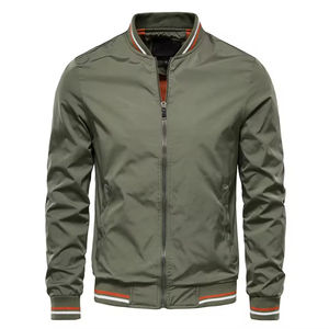 Chaquetas Casuales de Negocios para Hombre, Chaqueta de Color Sólido con Cuello Alto, Chaqueta Bomber Cortavientos Personalizada - Product Image 2