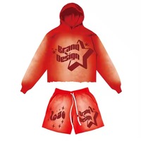 Conjunto de Sudadera con Capucha y Pantalones Cortos Transpirables de Verano para Hombre, Nuevo Conjunto Deportivo Corto, Chándal Deportivo, 100% Algodón