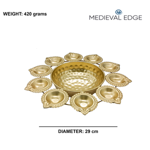 Décoratif en métal Urli Diya Lot de 3 avec laiton pour l'intérieur, la décoration intérieure, Diwali Décoratif Diya La plus grande société de fabrication - Product Image 5