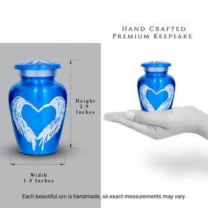 Blue <b>Urns</b> Angel Wings - <b>Small</b> Keepsake <b>Urns</b> <b>for</b> <b>Human</b> <b>Ashes</b> Set of 4 - Angel <b>Urns</b> <b>for</b> <b>Ashes</b> with Box & Bags - Honor Your Loved - Product Image 3