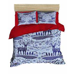 Parure de lit de Noël classique et festive 200x220cm en coton Ranforce, impression numérique double pour usage domestique - Product Image 4