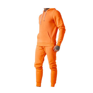 Conjunto de dos piezas con estampado de logotipo personalizado, conjunto de chándal polar de algodón de gran tamaño, pantalones de chándal ajustados y conjunto de Sudadera con capucha - Product Image 1