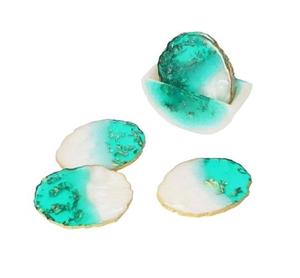 Exquisite Classic Natural <b>Agate</b> Stone <b>Coasters</b> Refined Luxurious Finish Eco-Friendly 10MM Thick Tabletop Accents for Tea Home - Product Image 2