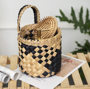 VINACRAFT JSC noir naturel chaîne suspendue jardinière jacinthe d'eau jonc de mer panier décoration murale maison quotidien désordre stockage fleurs - Product Image 3