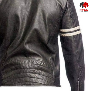 แจ็กเก็ตหนัง PU ผู้ชายแบบสมาร์ทลำลองกันน้ำมีซิปปักสีดำมีบริการ OEM สำหรับฤดูหนาว - Product Image 2