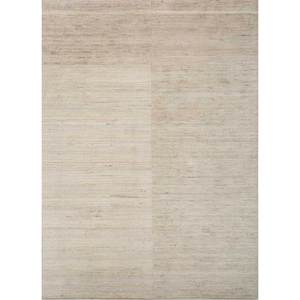 Alfombra de Lana Tejida a Mano Contour Ivory, Color Sólido, Diseño Abstracto Rectangular, para Sala de Estar, Pasillo, Entrada, Juvenil -Hwl-263 - Product Image 1