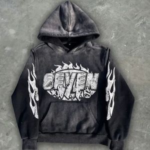 Ensemble sweat à capuche et pantalon de survêtement délavés à l'acide de haute qualité personnalisés Survêtement vintage Survêtement Sweat Stack Flare Pant Suit pour hommes - Product Image 2